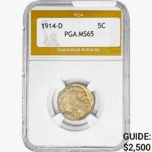 1914-D Buffalo Nickel PGA MS65