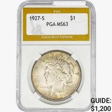 1927-S Silver Peace Dollar PGA MS63