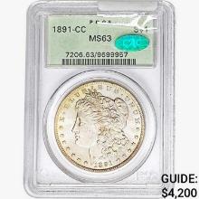 1891-CC CAC Morgan Silver Dollar PCGS MS63