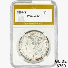 1897-S Morgan Silver Dollar PGA MS65