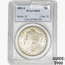 1891-S Morgan Silver Dollar PCGS MS63