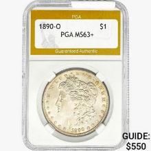 1890-O Morgan Silver Dollar PGA MS63+