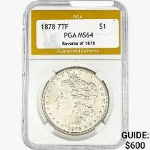 1878 REV78 Morgan Silver Dollar PGA MS64