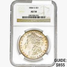 1884-S Morgan Silver Dollar NGC AU50