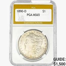 1890-O Morgan Silver Dollar PGA MS65