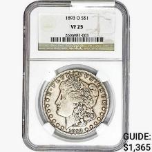 1893-O Morgan Silver Dollar NGC VF25