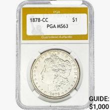 1878-CC Morgan Silver Dollar PGA MS63