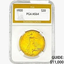 1920 $20 Gold Double Eagle PGA MS64