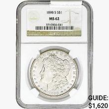 1898-S Morgan Silver Dollar NGC MS62