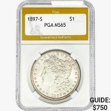 1897-S Morgan Silver Dollar PGA MS65