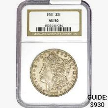 1901 Morgan Silver Dollar NGC AU50