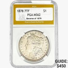 1878 REV79 Morgan Silver Dollar PGA MS62