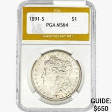 1891-S Morgan Silver Dollar PGA MS64