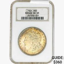 1921 Morgan Silver Dollar NGC MS65