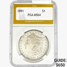 1891 Morgan Silver Dollar PGA MS64