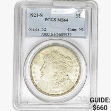 1921-S Morgan Silver Dollar PCGS MS64