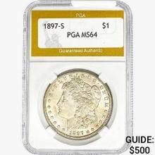 1897-S Morgan Silver Dollar PGA MS64