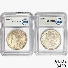 [2]1884/1885-O Morgan Silver Dollar ICG MS64