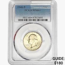 1946-S Washington Silver Quarter PCGS MS66+