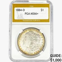 1884-O Morgan Silver Dollar PGA MS66+