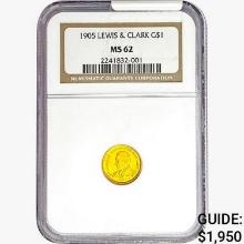 1905 Lewis & Clark Rare Gold Dollar NGC MS62