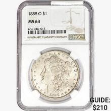 1888-O Morgan Silver Dollar NGC MS63