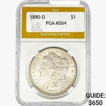 1890-O Morgan Silver Dollar PGA MS64