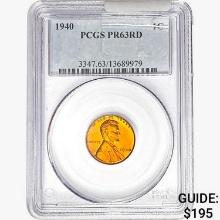 1940 Wheat Cent PCGS PR63 RD