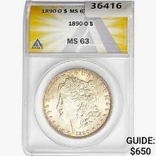 1890-O Morgan Silver Dollar ANACS MS63