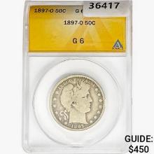 1897-O Barber Half Dollar ANACS G6