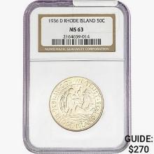 1936-D Rhode Island Half Dollar NGC MS63