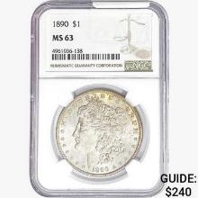 1890 Morgan Silver Dollar NGC MS63