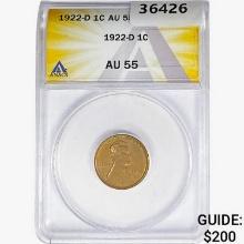 1922-D Wheat Cent ANACS AU55