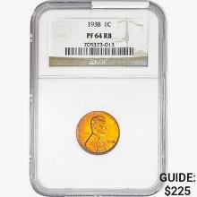 1938 Wheat Cent NGC PF64 RB