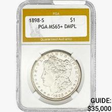 1898-S Morgan Silver Dollar PGA MS65+ DMPL