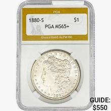 1880-S Morgan Silver Dollar PGA MS65+