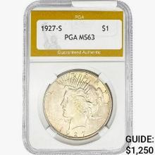 1927-S Silver Peace Dollar PGA MS63