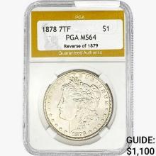 1878 REV79 Morgan Silver Dollar PGA MS64