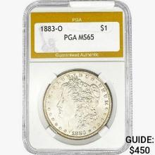 1883-O Morgan Silver Dollar PGA MS65