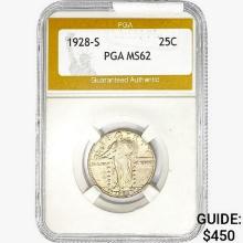 1928-S Standing Liberty Quarter PGA MS62