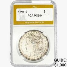 1891-S Morgan Silver Dollar PGA MS64+