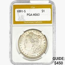 1891-S Morgan Silver Dollar PGA MS63