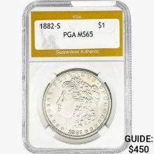 1882-S Morgan Silver Dollar PGA MS65