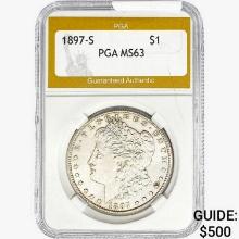 1897-S Morgan Silver Dollar PGA MS63