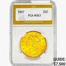 1897 $20 Gold Double Eagle PGA MS63