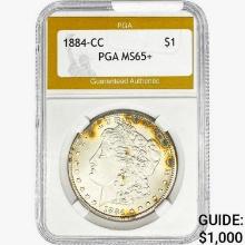 1884-CC Morgan Silver Dollar PGA MS65+