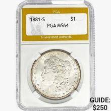 1881-S Morgan Silver Dollar PGA MS64