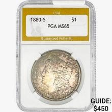 1880-S Morgan Silver Dollar PGA MS65