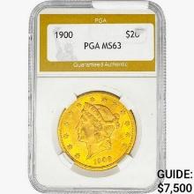 1900 $20 Gold Double Eagle PGA MS63