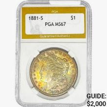 1881-S Morgan Silver Dollar PGA MS67